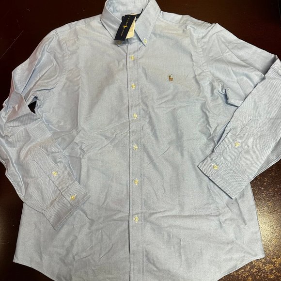 Polo Ralph Lauren Mens Gray Long Sleeve Classic Fit Button-Up Shirt Size Large - Picture 1 of 4